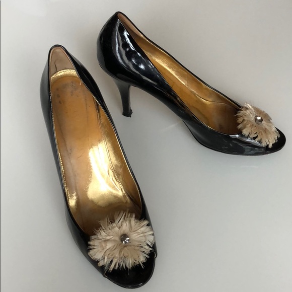 J. Crew Collection Open Toe Patent Heels Vintage - Picture 3 of 6